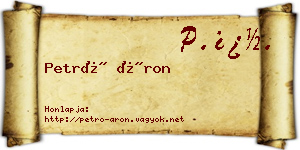 Petró Áron névjegykártya